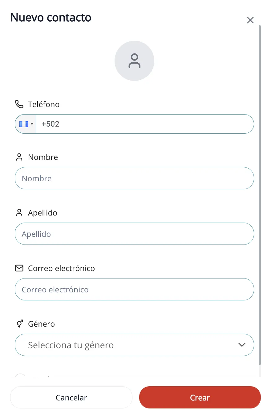 Creación de contactos